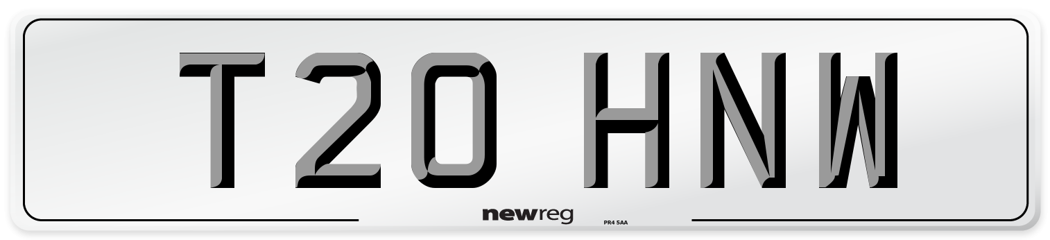 T20 HNW Number Plate from New Reg
